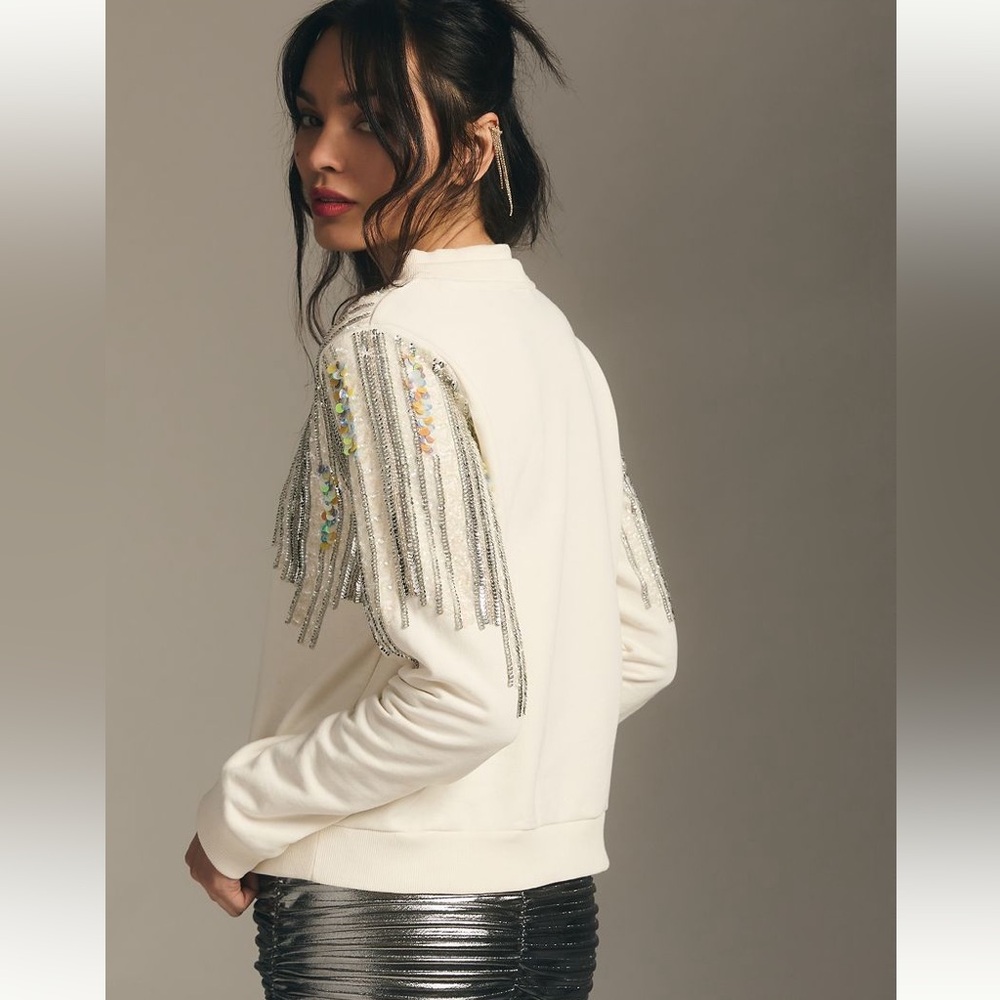 Anthropology Let Me Disco Sequin Sweatshirt - Picture 12 of 12